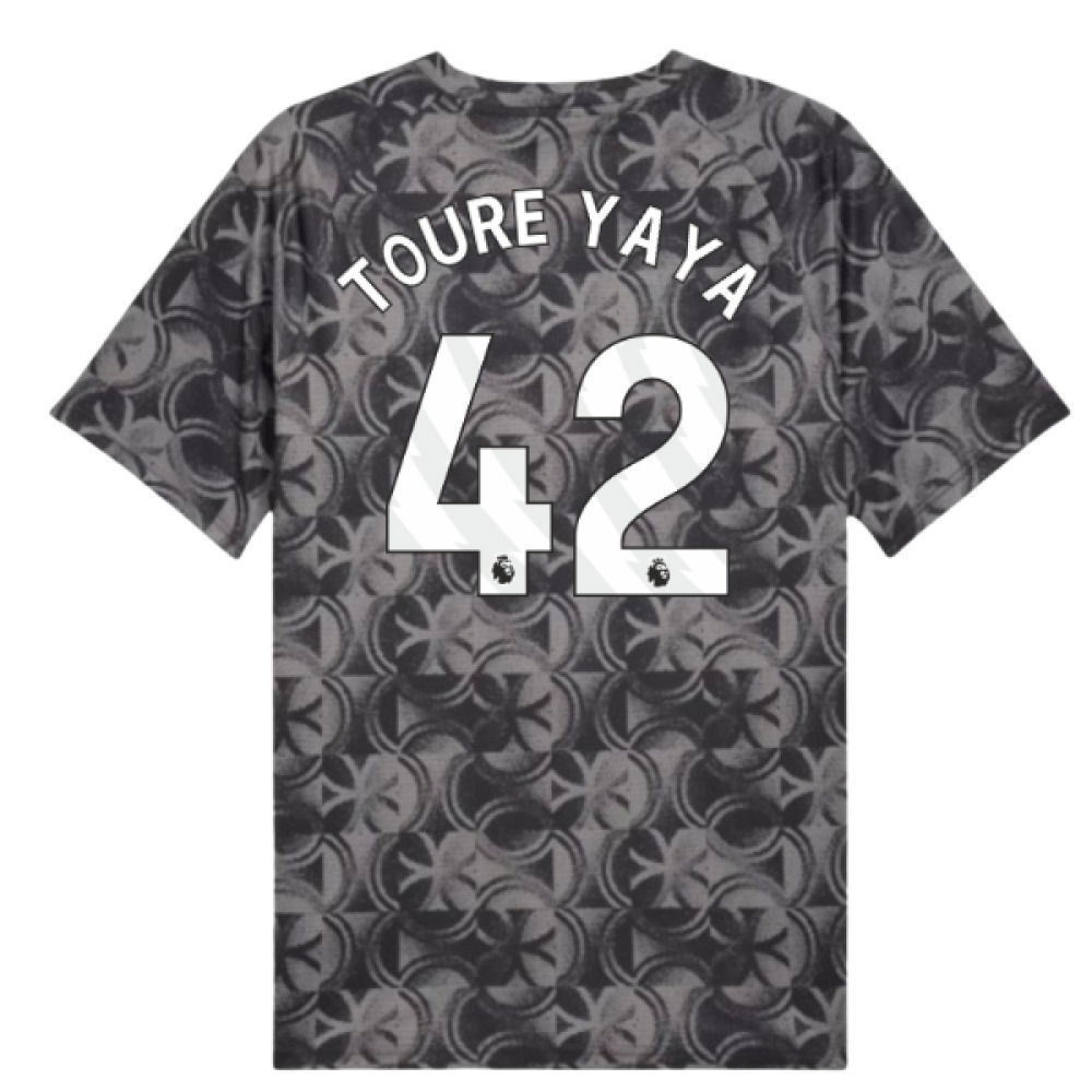 2025-2026 Man City Warm Up Jersey (Black) (Toure Yaya 42)