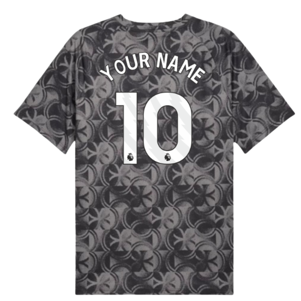 2025-2026 Man City Warm Up Jersey (Black) (Your Name)