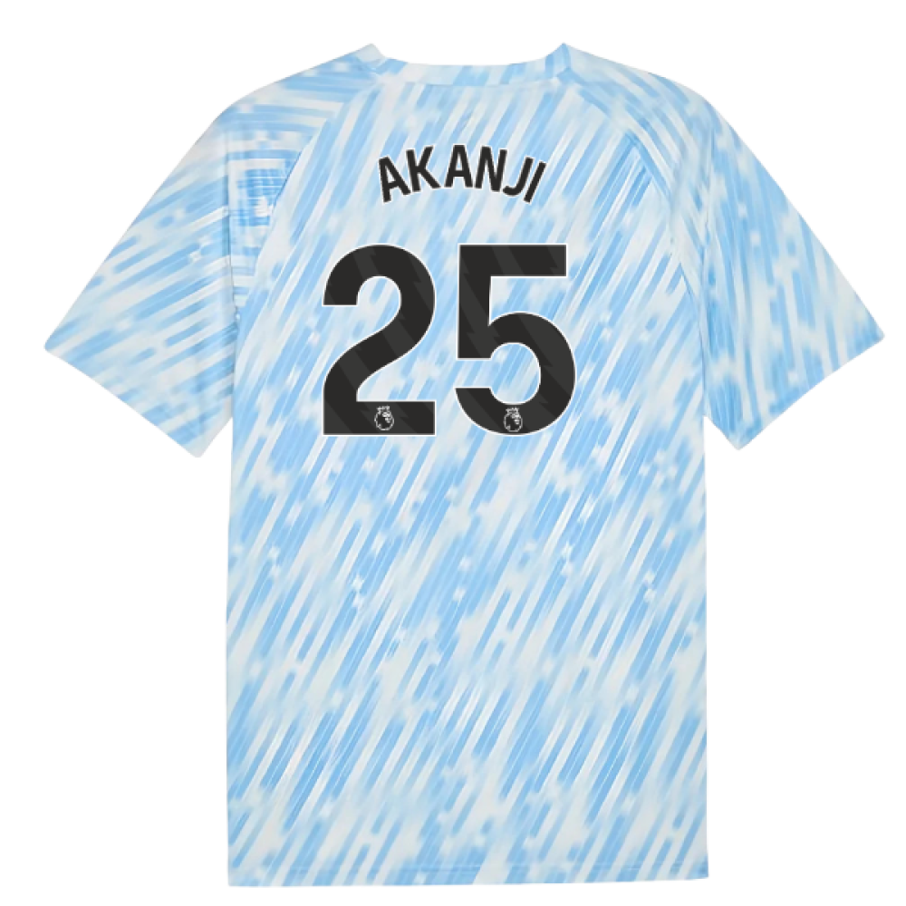 2025-2026 Man City Warm Up Jersey (Silver Sky) (Akanji 25)