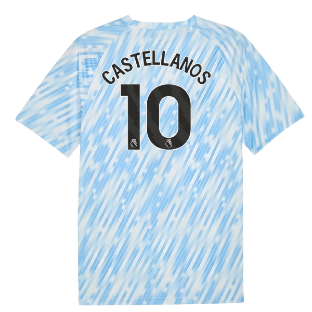 2025-2026 Man City Warm Up Jersey (Silver Sky) (Castellanos 10)