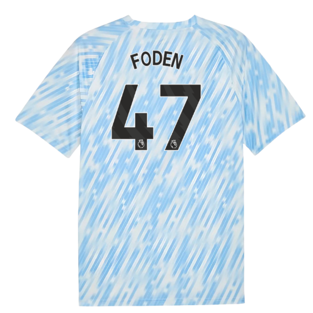 2025-2026 Man City Warm Up Jersey (Silver Sky) (Foden 47)