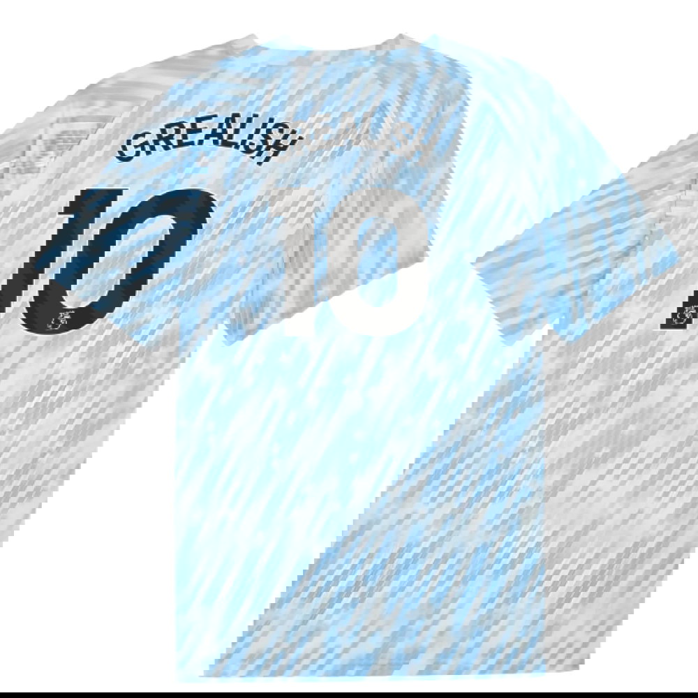 2025-2026 Man City Warm Up Jersey (Silver Sky) (Grealish 10)
