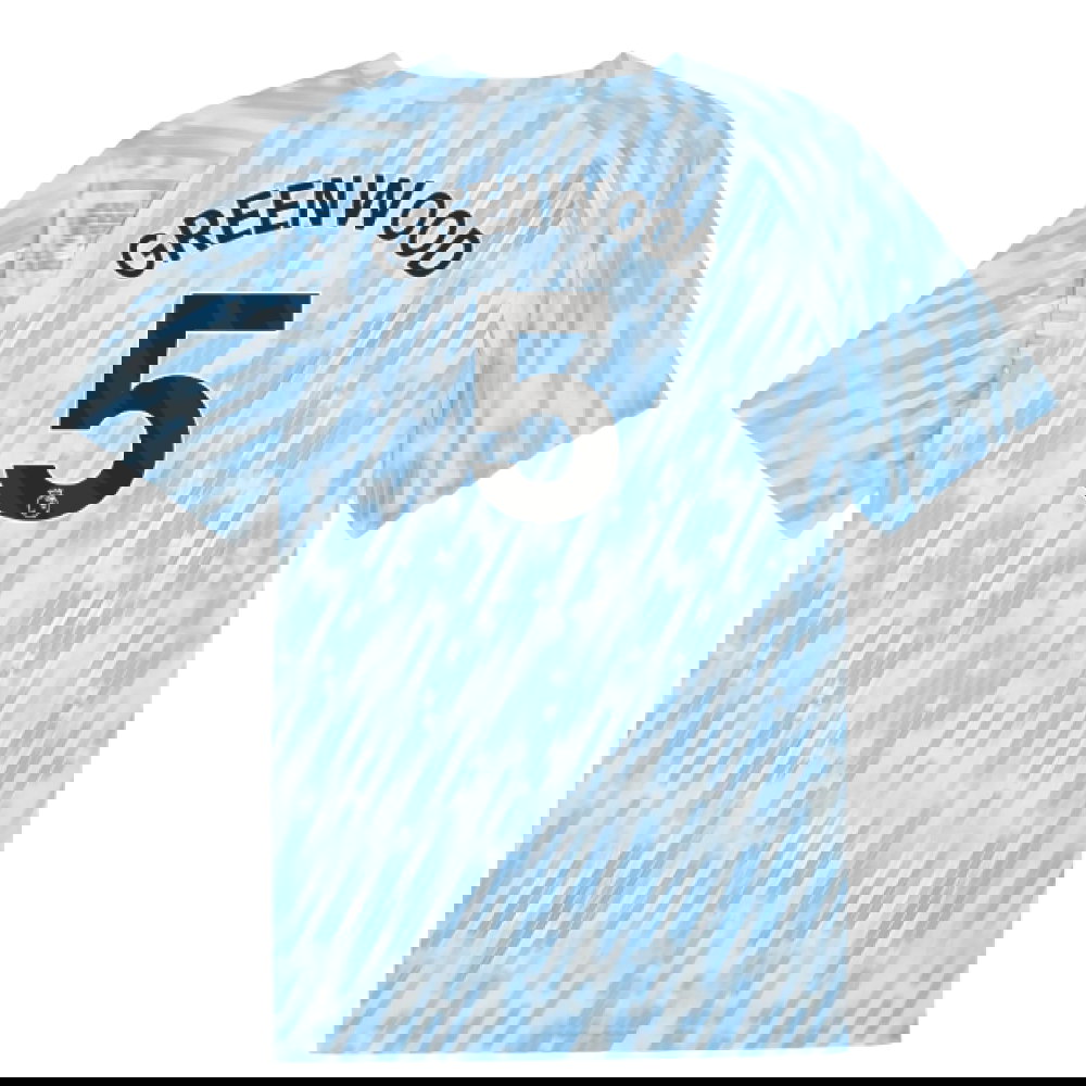 2025-2026 Man City Warm Up Jersey (Silver Sky) (Greenwood 5)