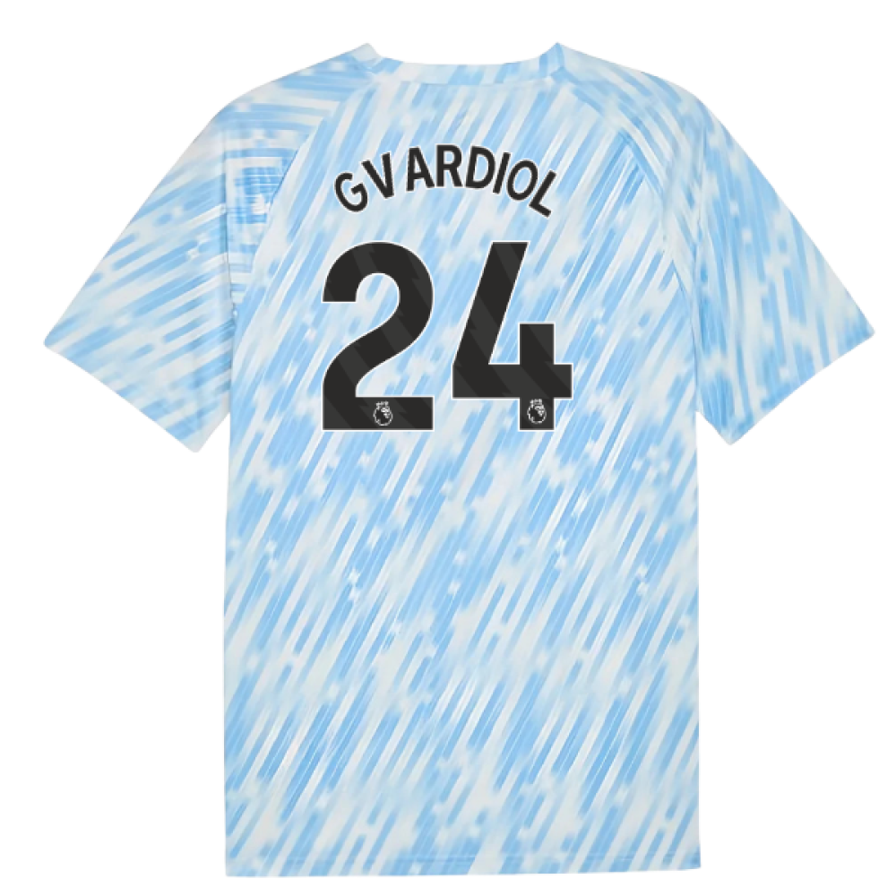 2025-2026 Man City Warm Up Jersey (Silver Sky) (Gvardiol 24)