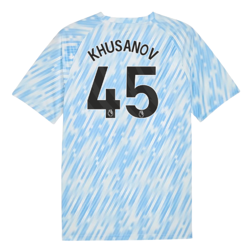 2025-2026 Man City Warm Up Jersey (Silver Sky) (Khusanov 45)