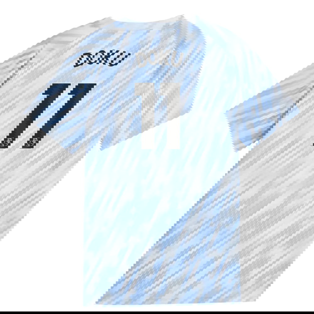 2025-2026 Man City Warm Up Jersey (Silver Sky) - Kids (Doku 11)
