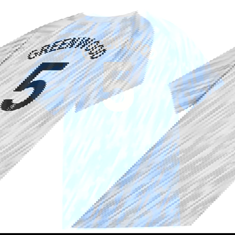 2025-2026 Man City Warm Up Jersey (Silver Sky) - Kids (Greenwood 5)