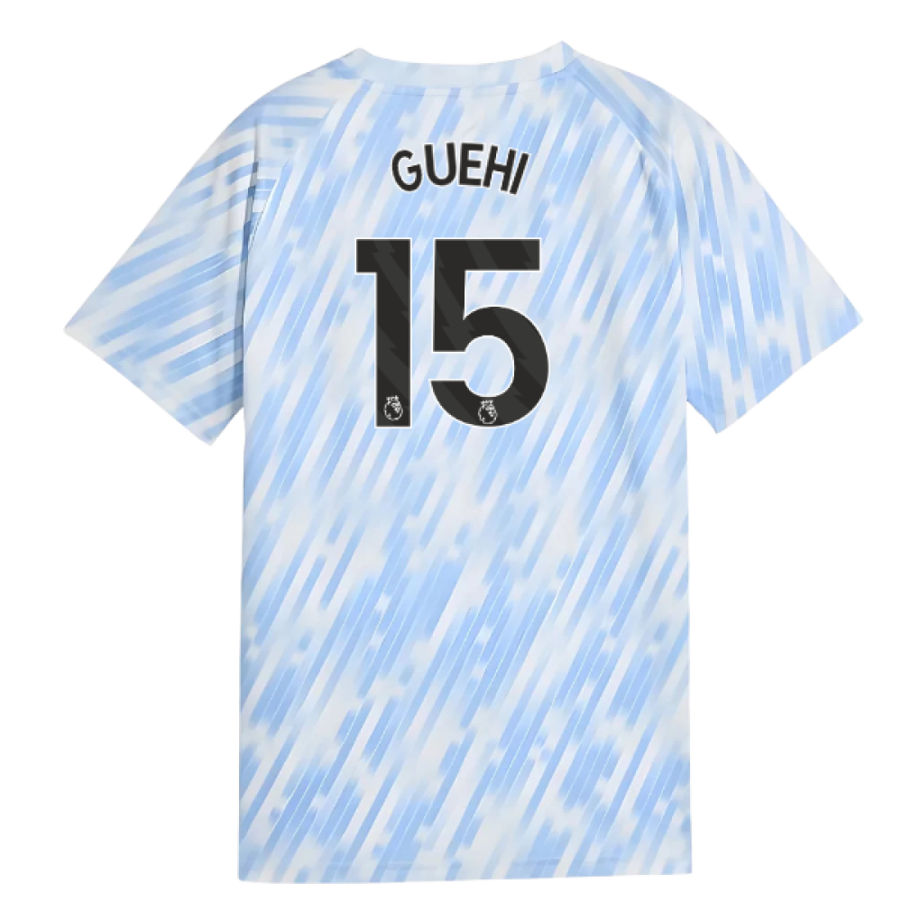2025-2026 Man City Warm Up Jersey (Silver Sky) - Kids (Guehi 15)