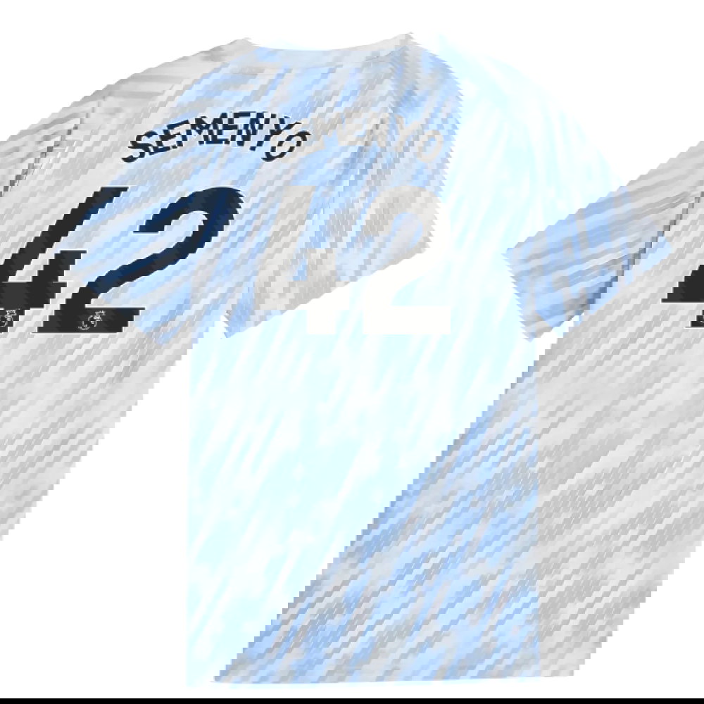 2025-2026 Man City Warm Up Jersey (Silver Sky) - Kids (Semenyo 42)