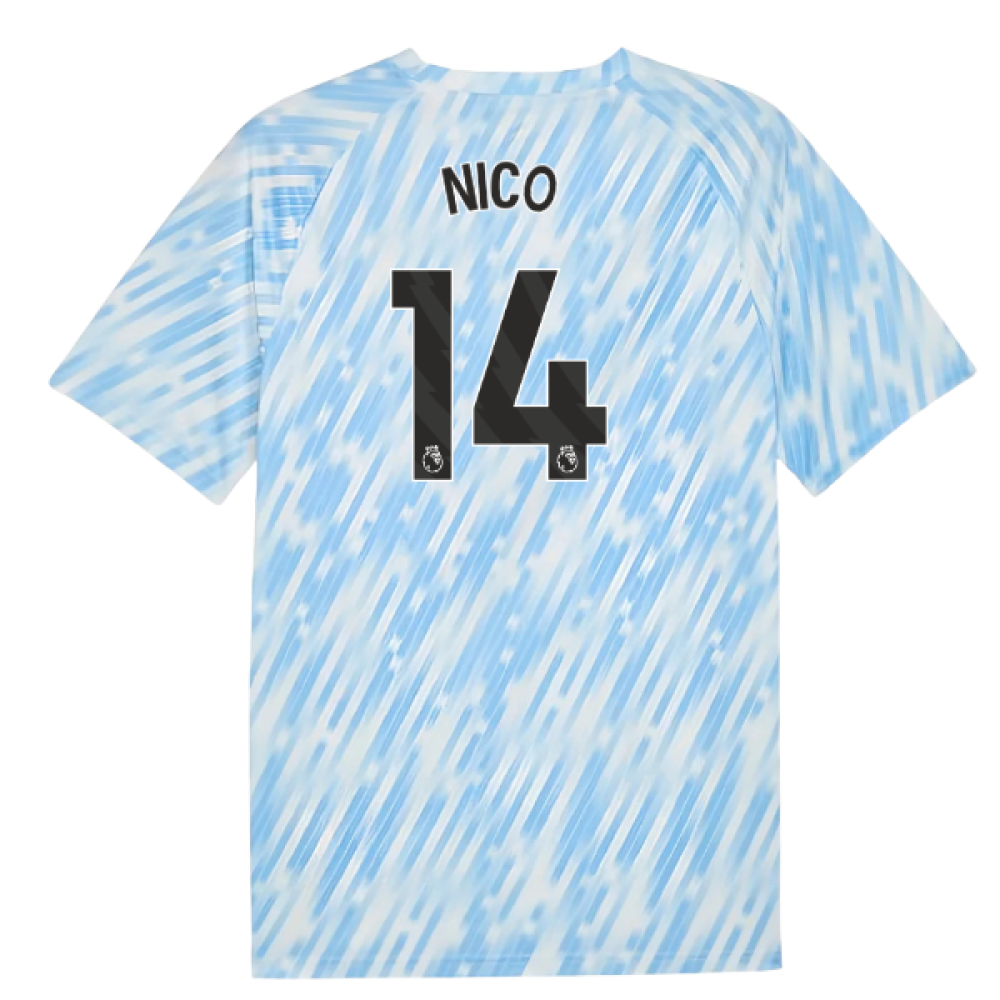 2025-2026 Man City Warm Up Jersey (Silver Sky) (Nico 14)