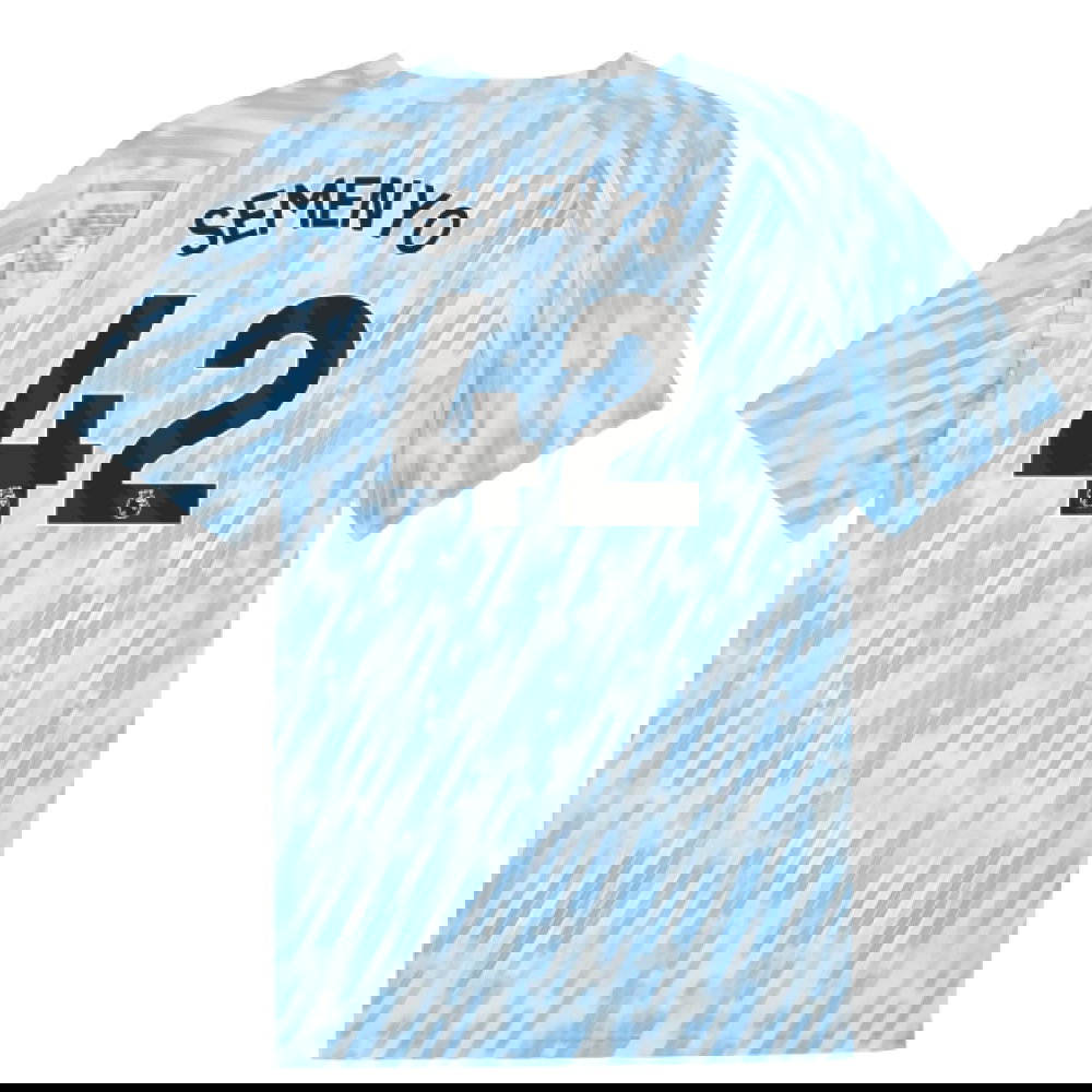 2025-2026 Man City Warm Up Jersey (Silver Sky) (Semenyo 42)