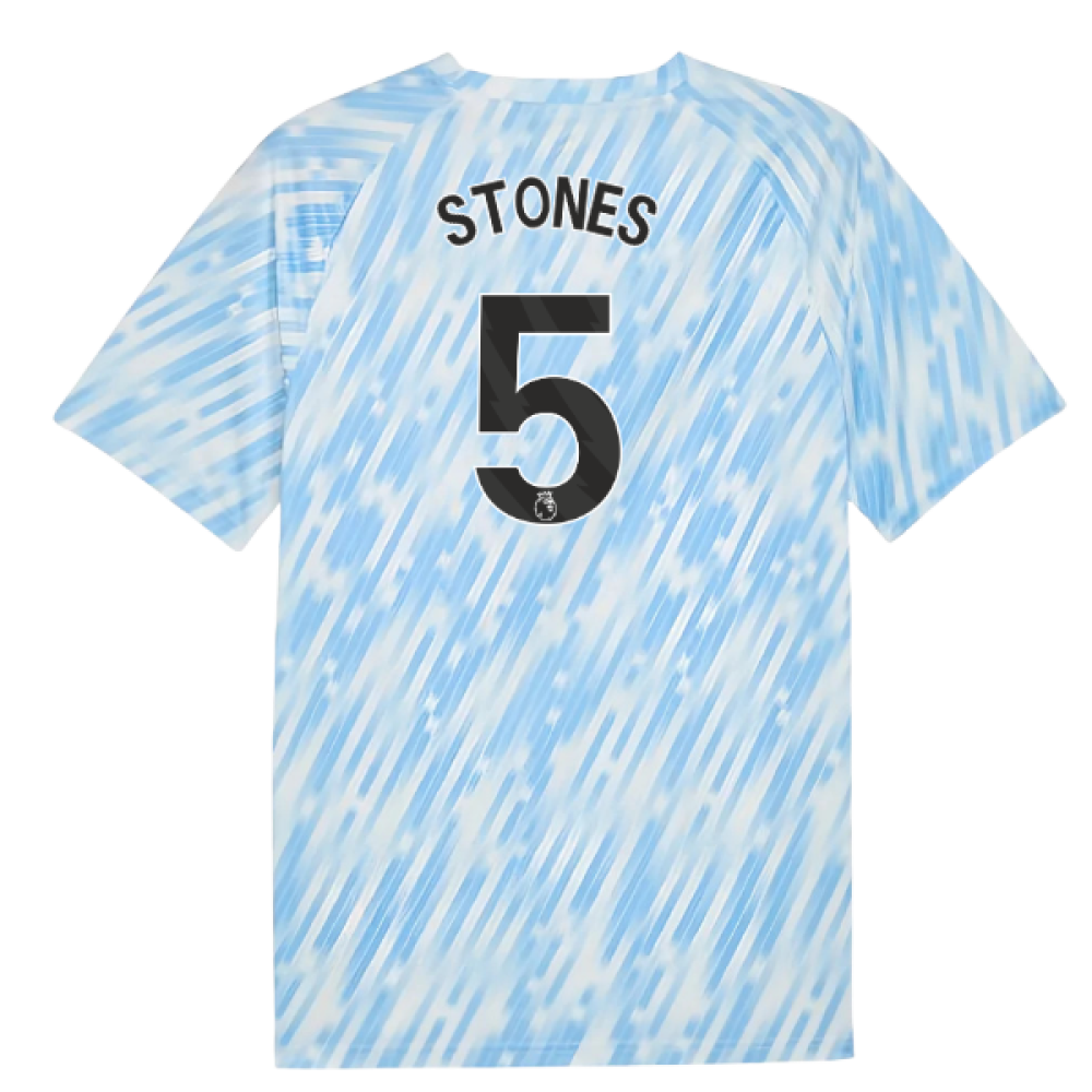 2025-2026 Man City Warm Up Jersey (Silver Sky) (Stones 5)