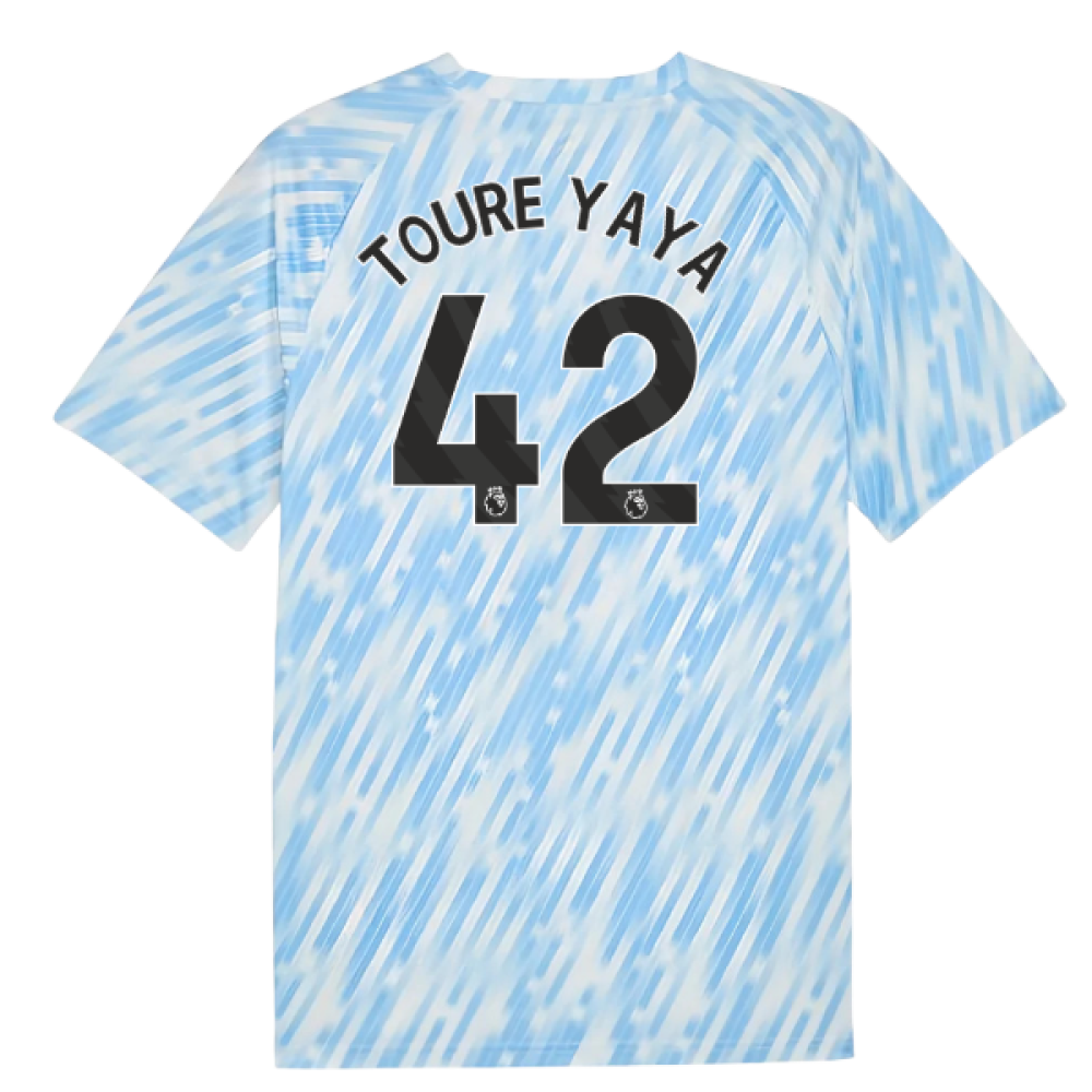 2025-2026 Man City Warm Up Jersey (Silver Sky) (Toure Yaya 42)