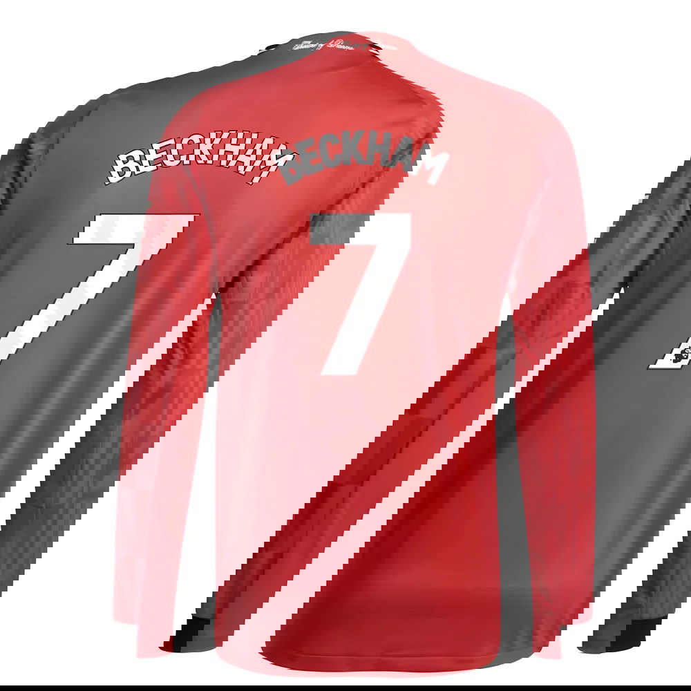 2025-2026 Man Utd Authentic Long Sleeve Home Shirt (Beckham 7)