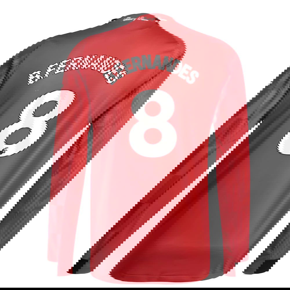 2025-2026 Man Utd Authentic Long Sleeve Home Shirt (B.Fernandes 8)