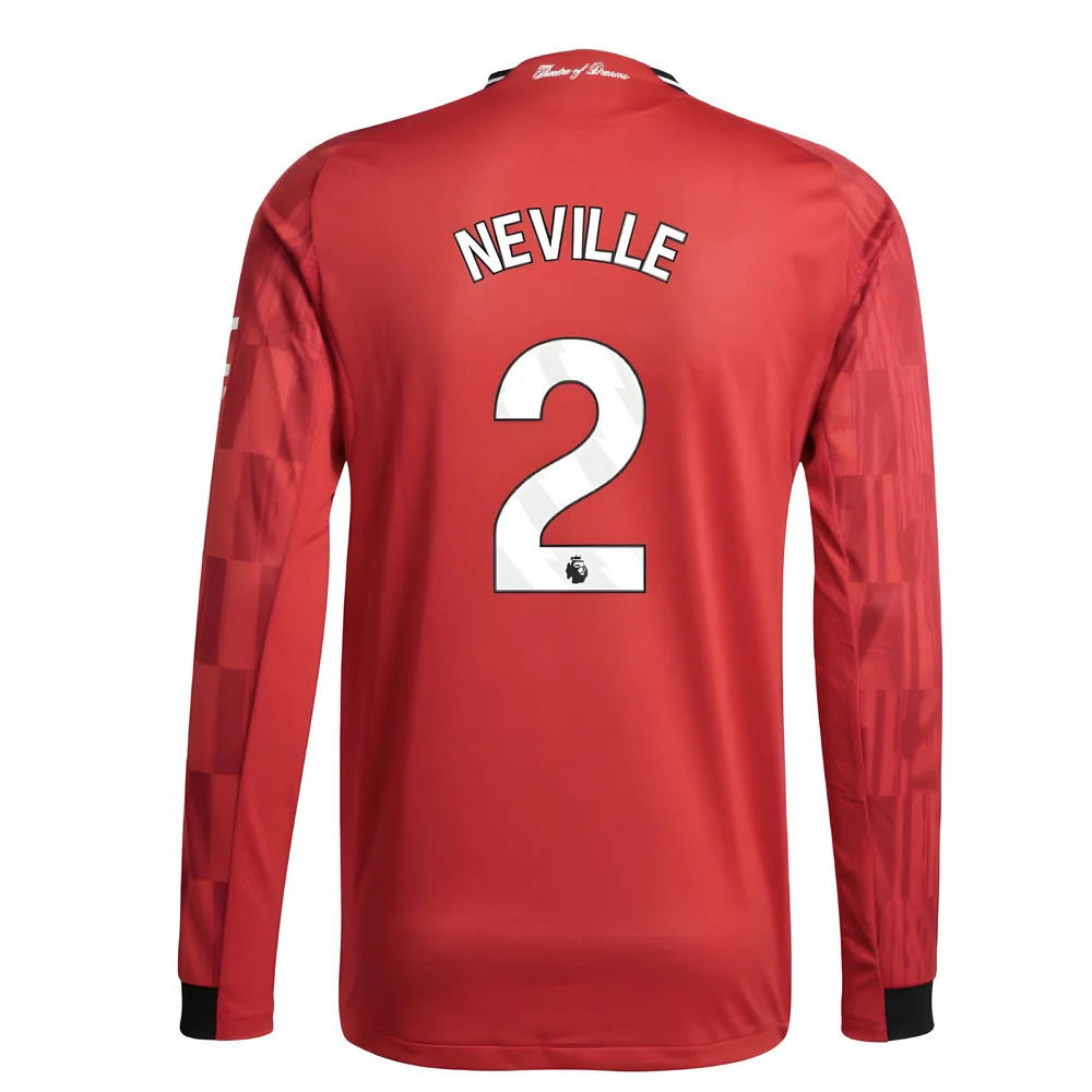 2025-2026 Man Utd Authentic Long Sleeve Home Shirt (Neville 2)