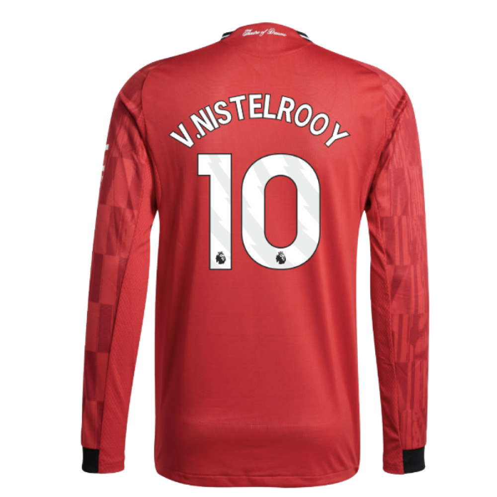 2025-2026 Man Utd Authentic Long Sleeve Home Shirt (V.Nistelrooy 10)