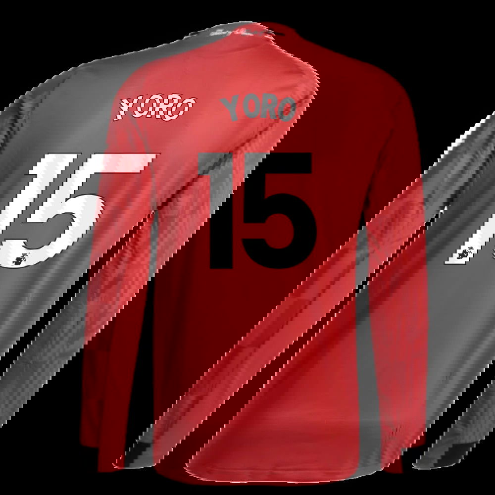 2025-2026 Man Utd Authentic Long Sleeve Home Shirt (Yoro 15)