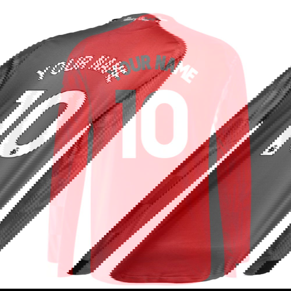 2025-2026 Man Utd Authentic Long Sleeve Home Shirt (Your Name)