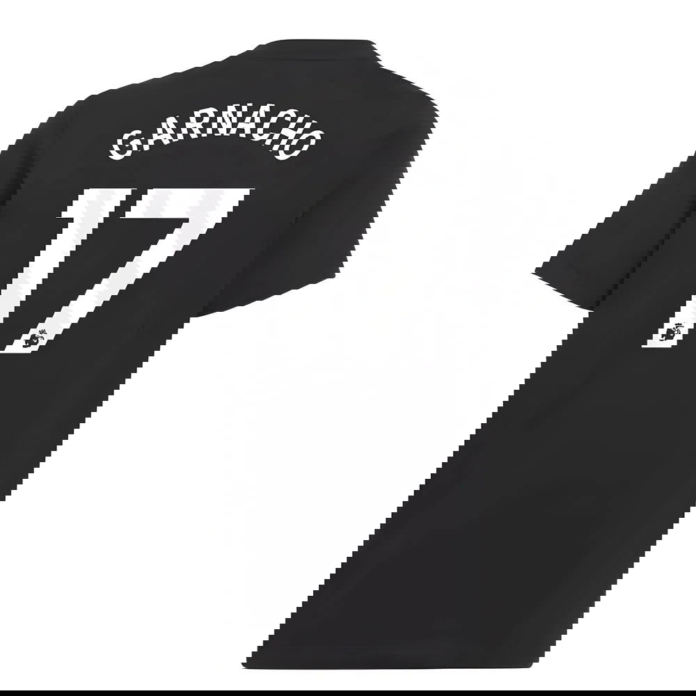 2025-2026 Man Utd EU Training Tee (Black) (Garnacho 17)