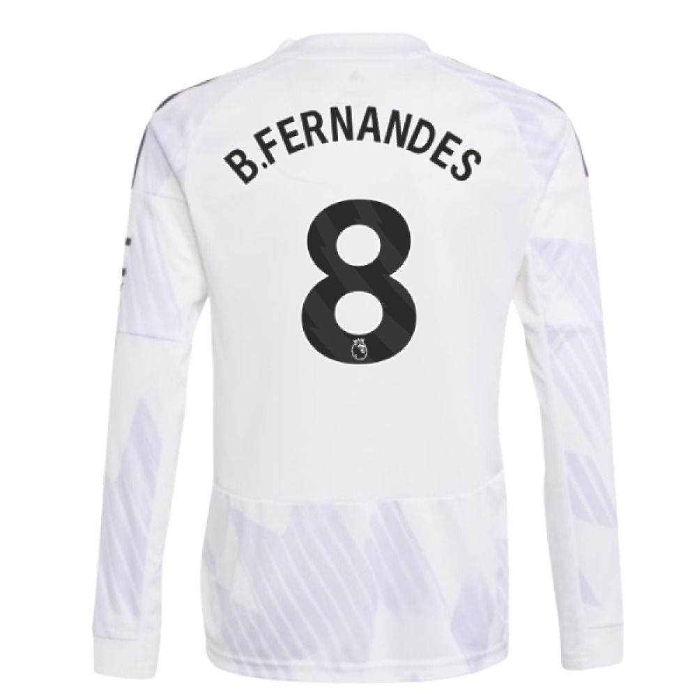2025-2026 Man Utd Long Sleeve Away Shirt (Kids) (B.Fernandes 8)