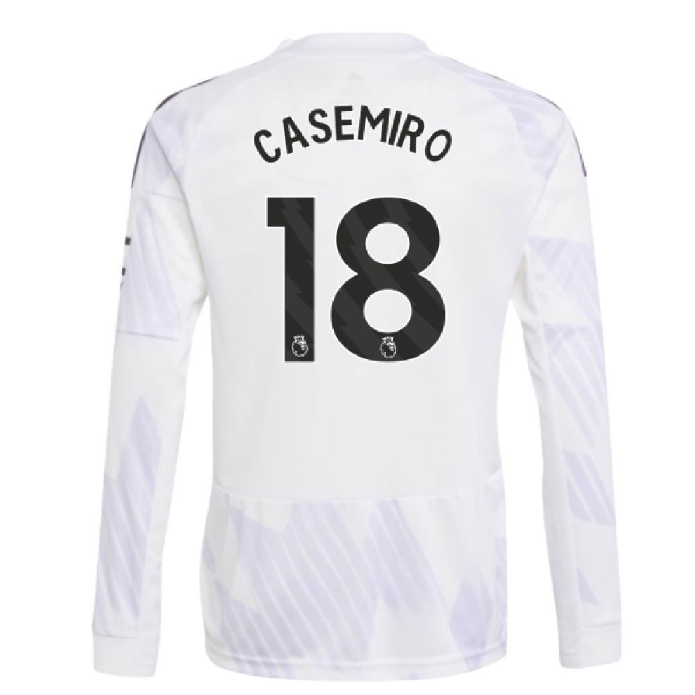 2025-2026 Man Utd Long Sleeve Away Shirt (Kids) (Casemiro 18)