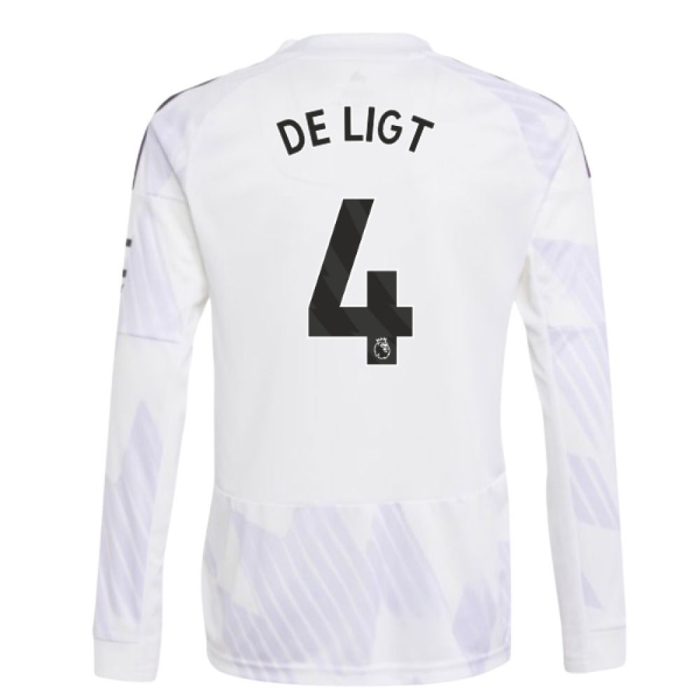 2025-2026 Man Utd Long Sleeve Away Shirt (Kids) (De Ligt 4)