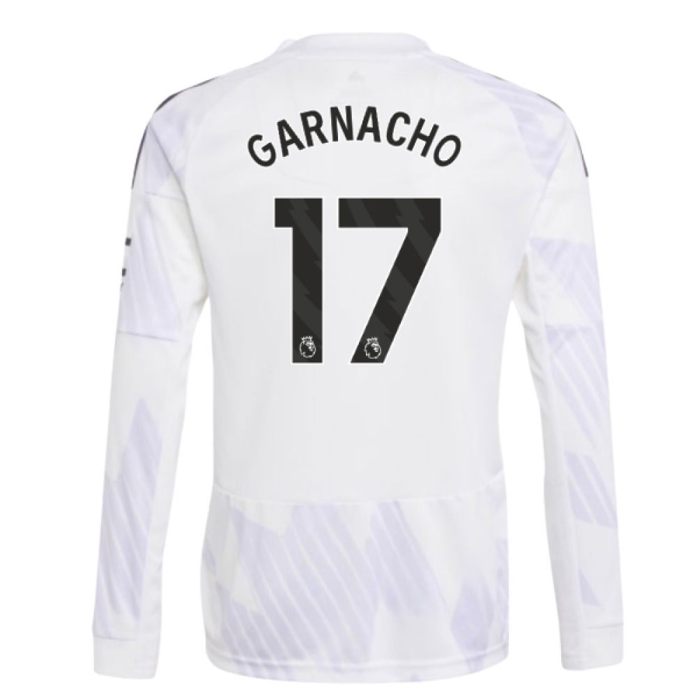 2025-2026 Man Utd Long Sleeve Away Shirt (Kids) (Garnacho 17)