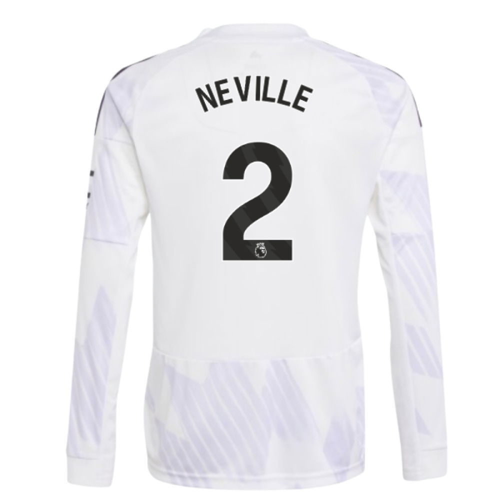 2025-2026 Man Utd Long Sleeve Away Shirt (Kids) (Neville 2)