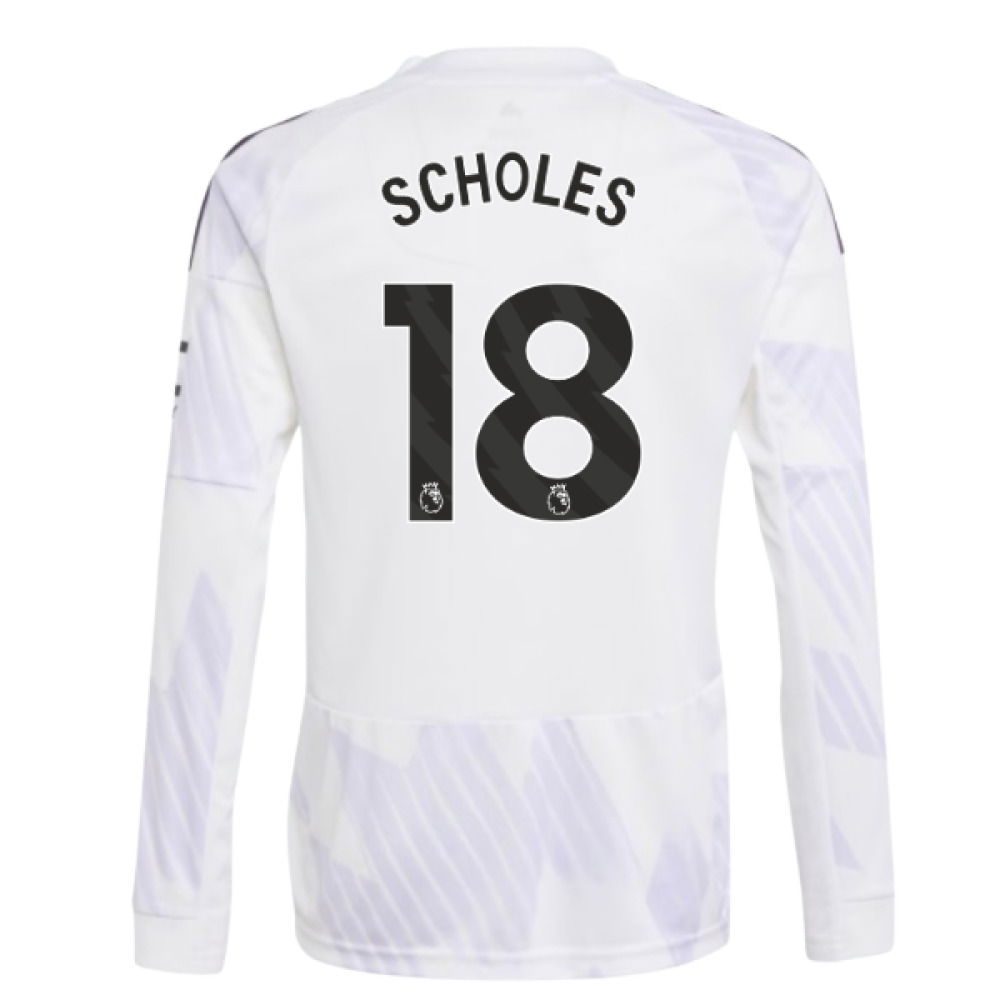 2025-2026 Man Utd Long Sleeve Away Shirt (Kids) (Scholes 18)