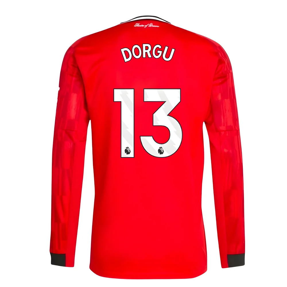 2025-2026 Man Utd Long Sleeve Home Shirt (Dorgu 13)