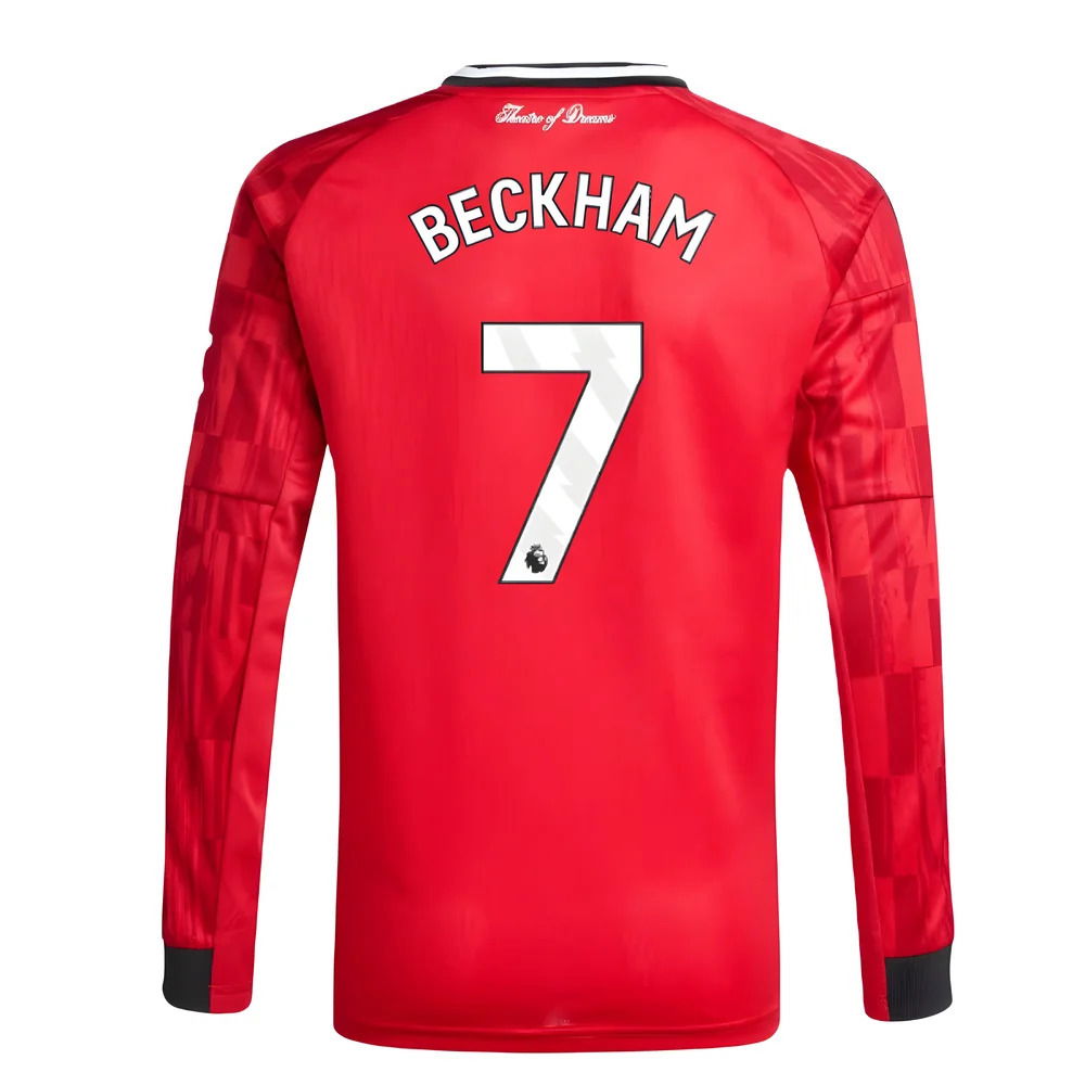 2025-2026 Man Utd Long Sleeve Home Shirt (Kids) (Beckham 7)