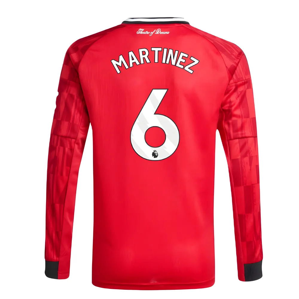 2025-2026 Man Utd Long Sleeve Home Shirt (Kids) (Martinez 6)