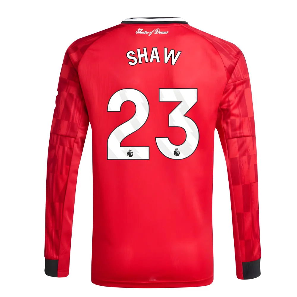 2025-2026 Man Utd Long Sleeve Home Shirt (Kids) (Shaw 23)