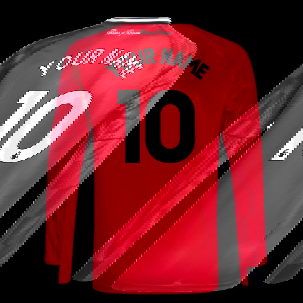 2025-2026 Man Utd Long Sleeve Home Shirt (Kids) (Your Name)