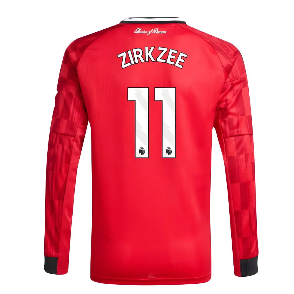 2025-2026 Man Utd Long Sleeve Home Shirt (Kids) (Zirkzee 11)