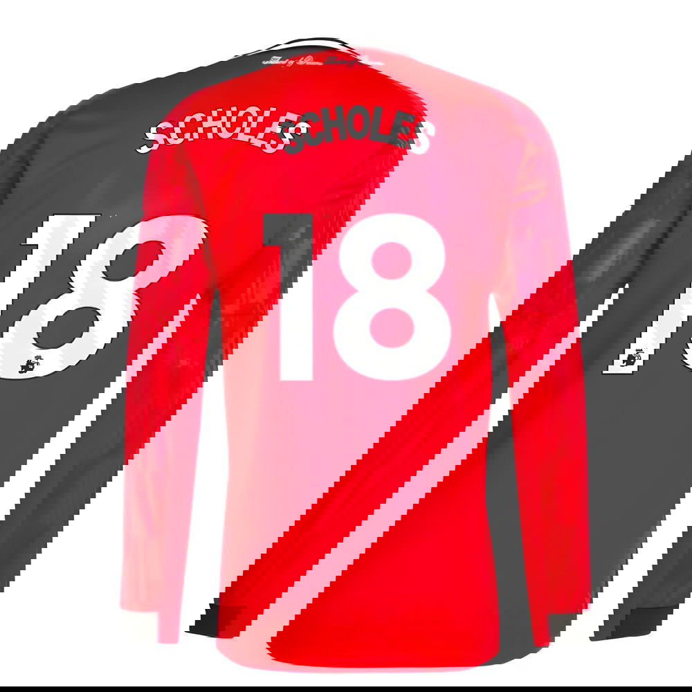 2025-2026 Man Utd Long Sleeve Home Shirt (Scholes 18)