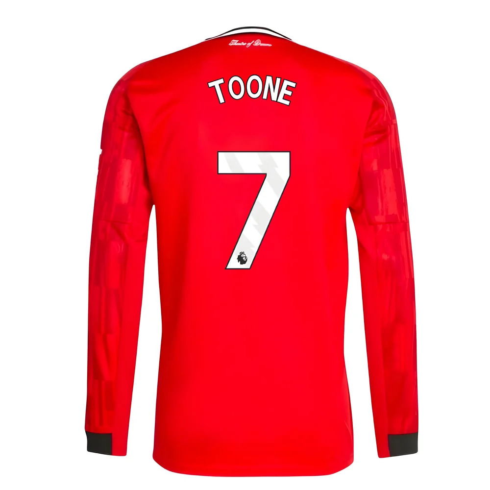 2025-2026 Man Utd Long Sleeve Home Shirt (Toone 7)