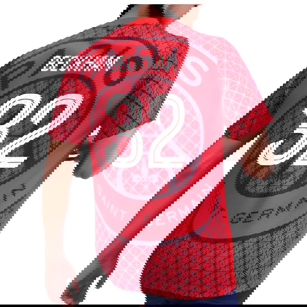 2025-2026 PSG Academy Pro Away Pre Match Shirt (Red) (Beckham 32)