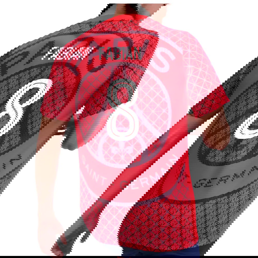 2025-2026 PSG Academy Pro Away Pre Match Shirt (Red) (Fabian 8)