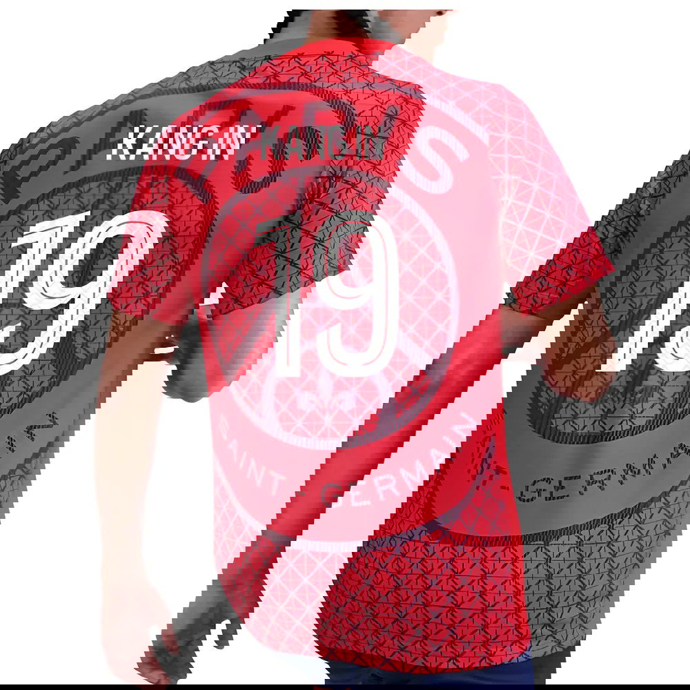 2025-2026 PSG Academy Pro Away Pre Match Shirt (Red) (Kang In 19)