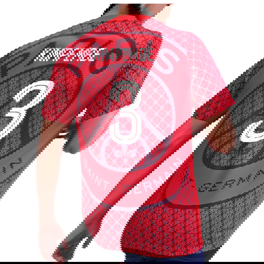 2025-2026 PSG Academy Pro Away Pre Match Shirt (Red) (Kimpembe 3)