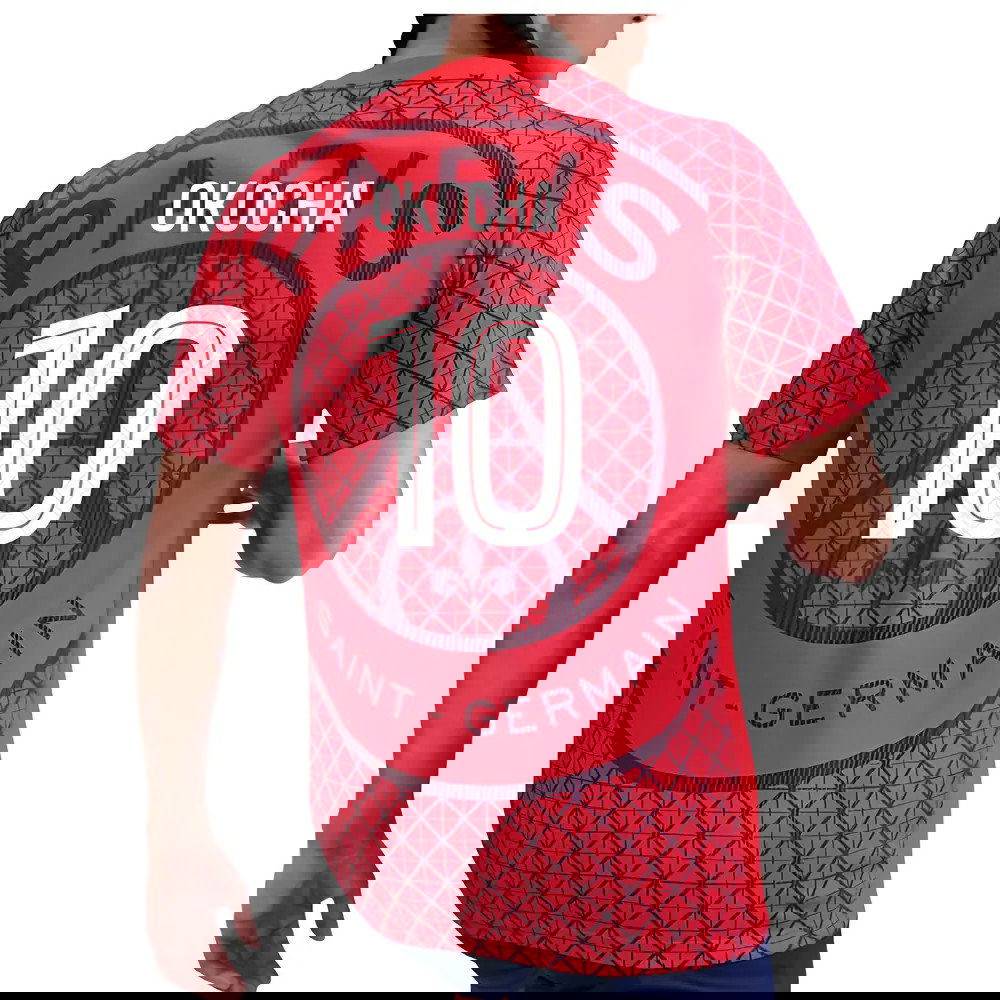 2025-2026 PSG Academy Pro Away Pre Match Shirt (Red) (Okocha 10)