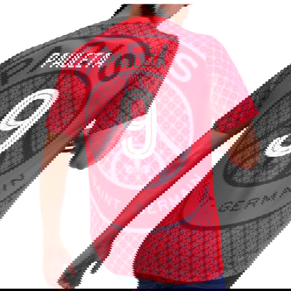 2025-2026 PSG Academy Pro Away Pre Match Shirt (Red) (Pauleta 9)