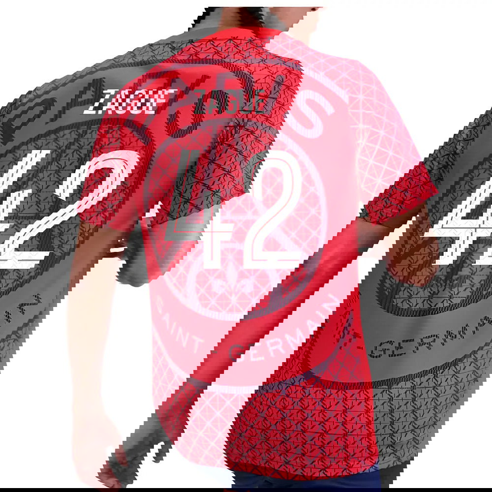 2025-2026 PSG Academy Pro Away Pre Match Shirt (Red) (Zague 42)