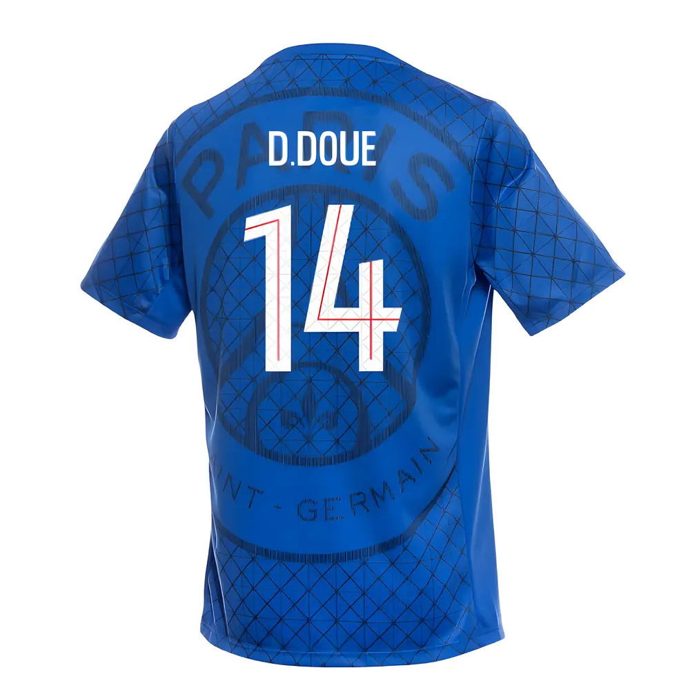 2025-2026 PSG Academy Pro Home Pre Match Shirt (Royal) (D.Doue 14)