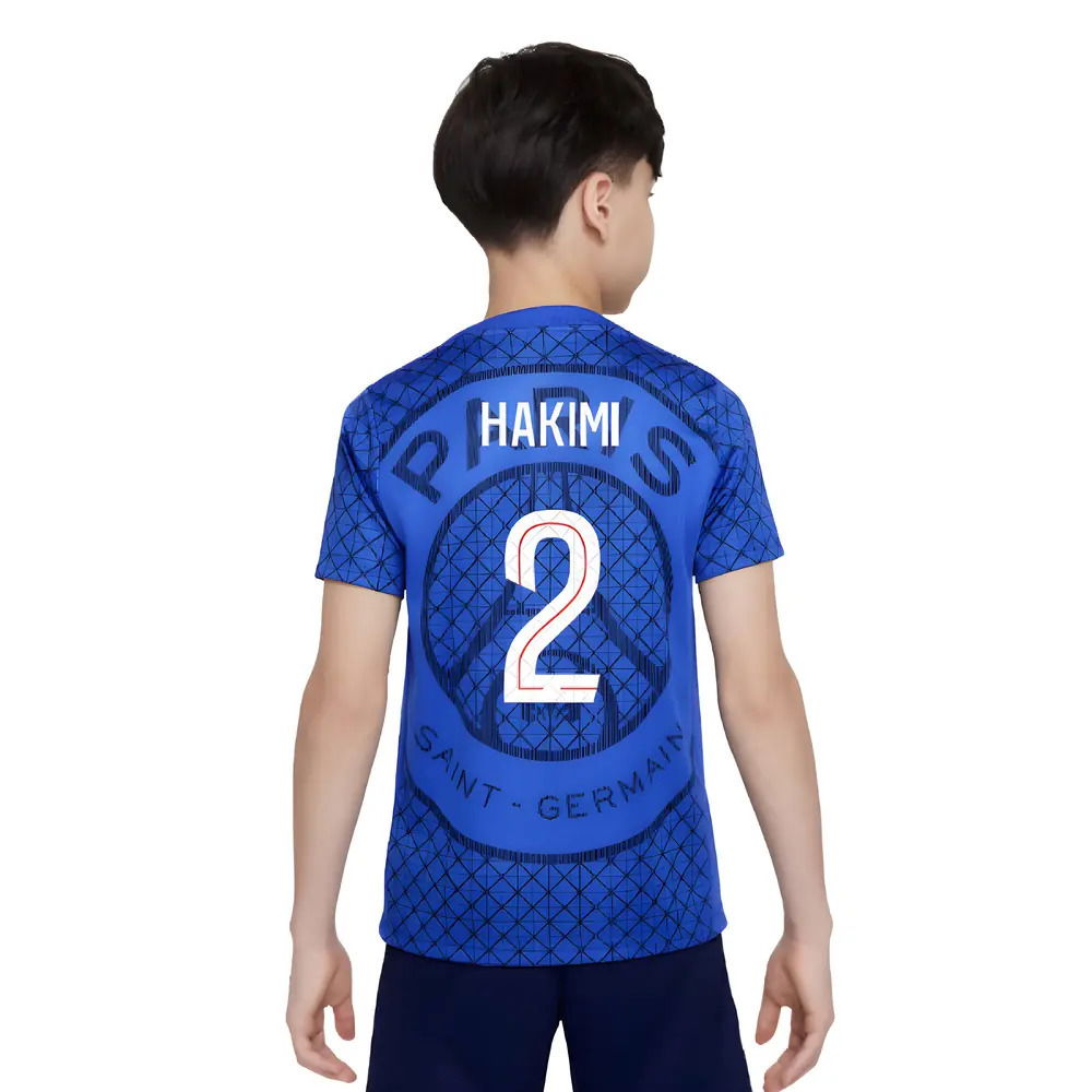 2025-2026 PSG Academy Pro Home Pre Match Shirt (Royal) - Kids (Hakimi 2)