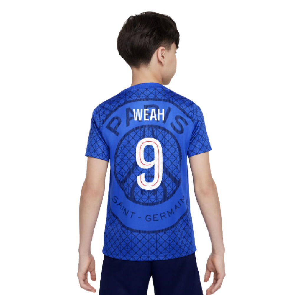2025-2026 PSG Academy Pro Home Pre Match Shirt (Royal) - Kids (Weah 9)