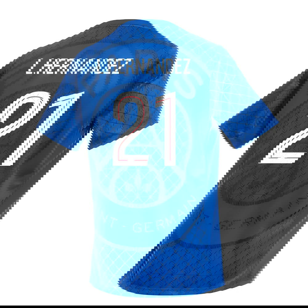2025-2026 PSG Academy Pro Home Pre Match Shirt (Royal) (L.Hernandez 21)