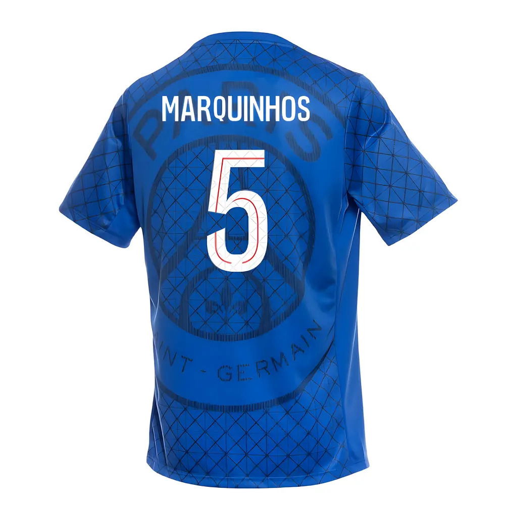 2025-2026 PSG Academy Pro Home Pre Match Shirt (Royal) (Marquinhos 5)